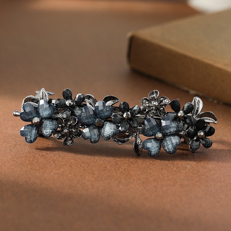 Kẹp Tóc Đính Đá Hình Hoa Phong Cách Thời Trang Hàn Quốc
