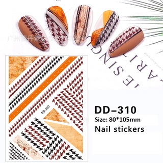 Sticker 3d sọc nanh sói houndstooth | hình dán móng tay dd-310