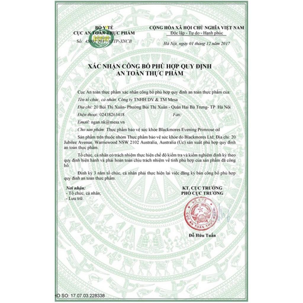 [Mã 77FMCGSALE giảm 8% đơn 500K] Tinh dầu hoa anh thảo BLACKMORES hộp 190 viên | BigBuy360 - bigbuy360.vn