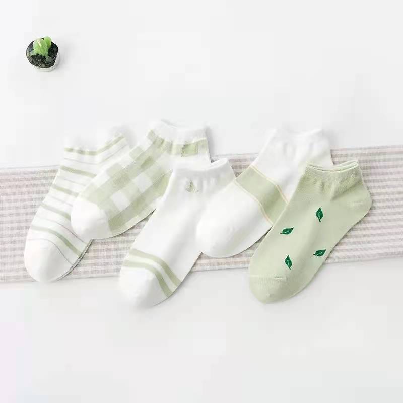 Tất nữ tất cổ ngắn set 5 đôi họa tiết cute dễ thương phong cách hàn quốc chống trơn trượt 4021