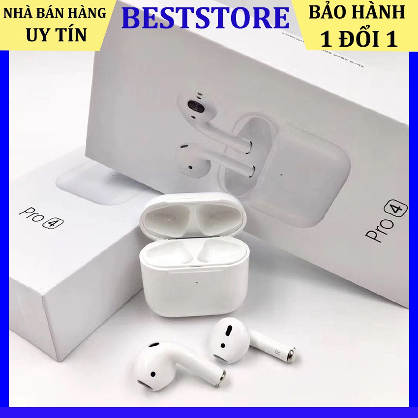 Tai nghe bluetooth Pro 4 Bluetooth 5.0 TWS Đàm thoại, âm thanh sắc nét, đổi tên và định vị