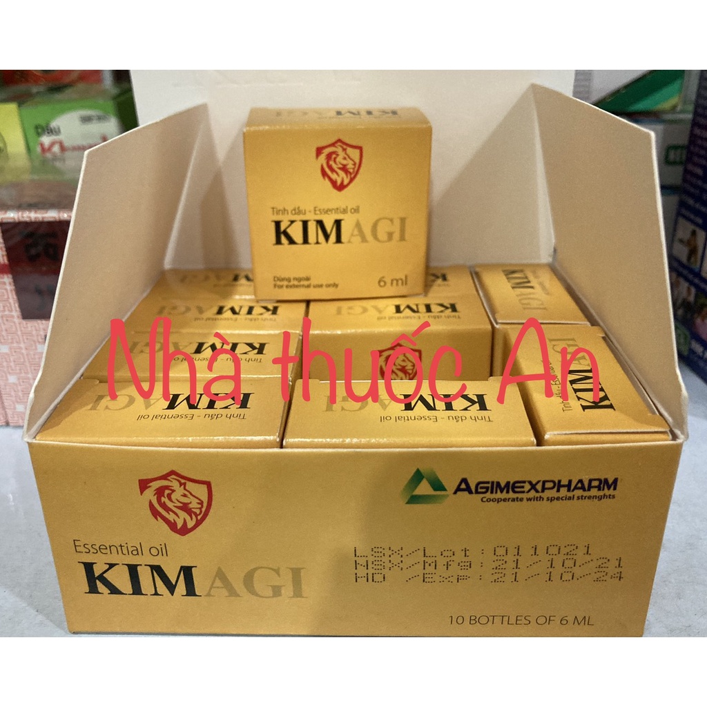 Hộp 10 chai Dầu gió kim AGI