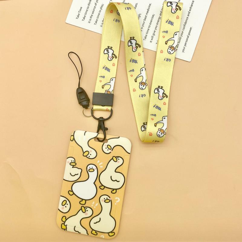 Ốp Điện Thoại Họa Tiết Hoạt Hình Chú Vịt Dễ Thương Kèm Dây Đeo Cổ Tiện Dụng Cho Học Sinh