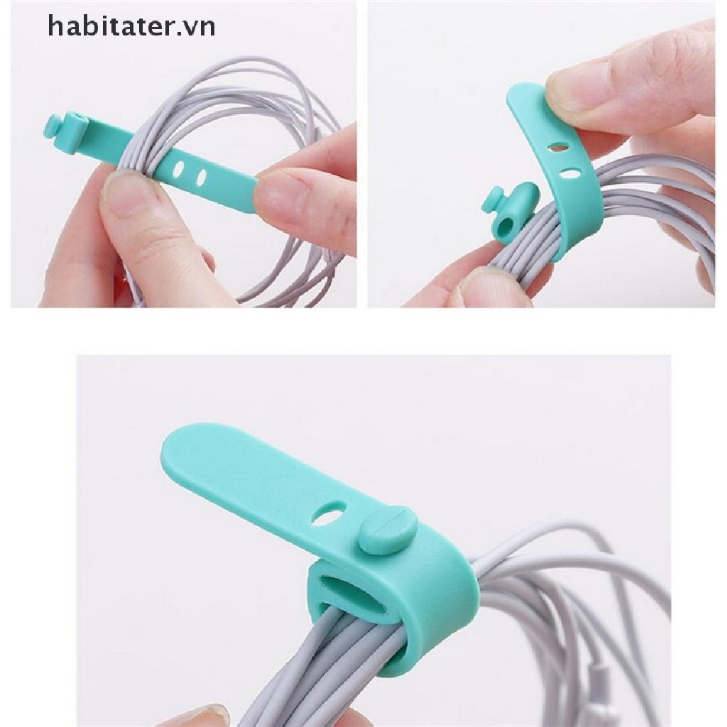 Giá Đỡ Cố Định Dây Cáp Sạc / Tai Nghe Để Bàn Bằng Silicon