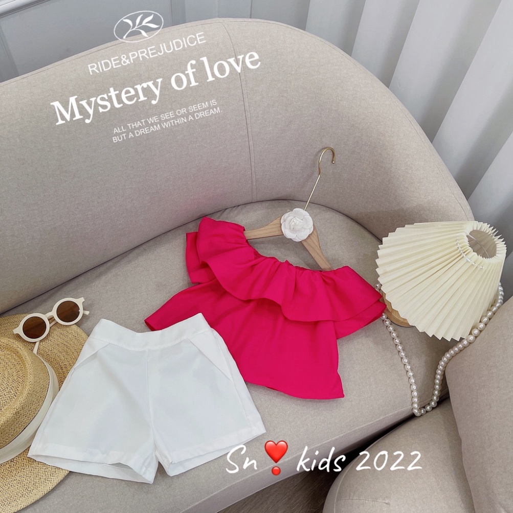 Quần áo trễ vai cho bé gái, Set áo trễ vai mặc nhiều phong cách bé gái