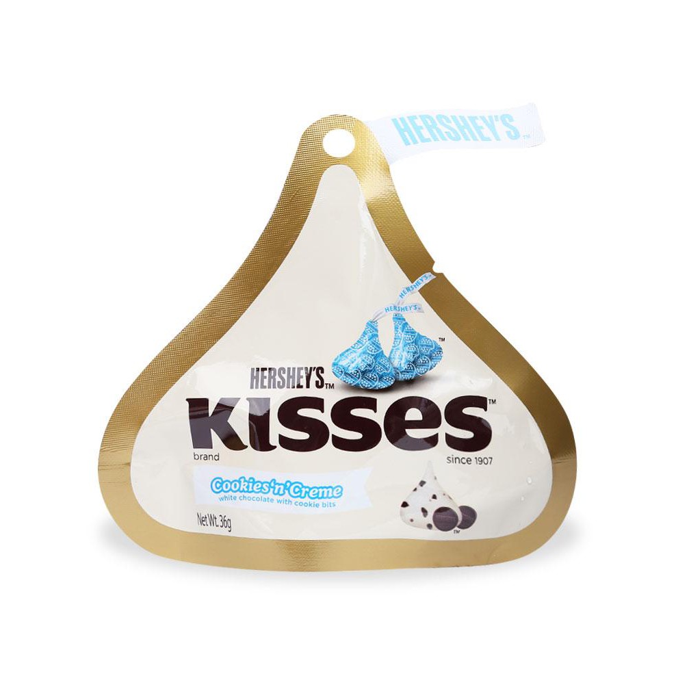 Socola trắng Hershey's Kisses Bánh Quy Cookies'n'Cream Gói 36 G (Chỉ giao 5 quận Hồ Chí Minh: 1 , 3, 4, 7, 10 )