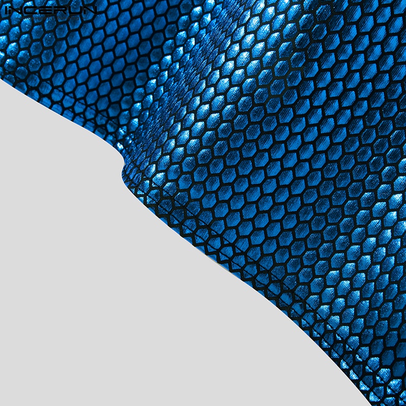 INCERUN Bộ Đồ Đi Biển 2 Mảnh Gồm Áo Ba Lỗ Đính Kim Sa + Quần Short Phong Cách Punk Gothic Thời Trang Cho Nam