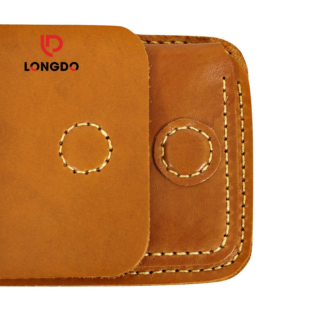 Ví sen 3 - Ví da mini - Cam kết 100% da bò thật nhập khẩu - Bảo hành 5 năm - Thương hiệu uy tín Longdo Leather