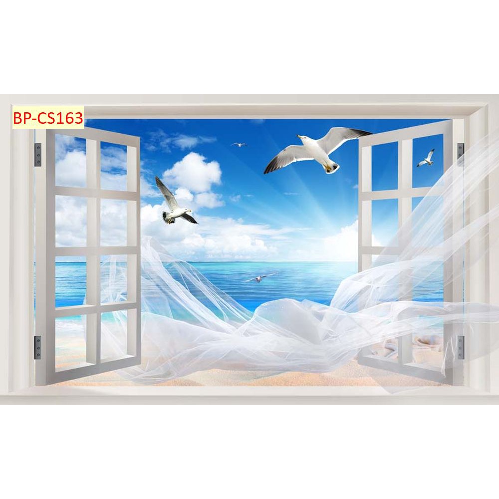 Tranh dán tường cửa sổ phong cảnh tươi mới được mua nhiều nhất