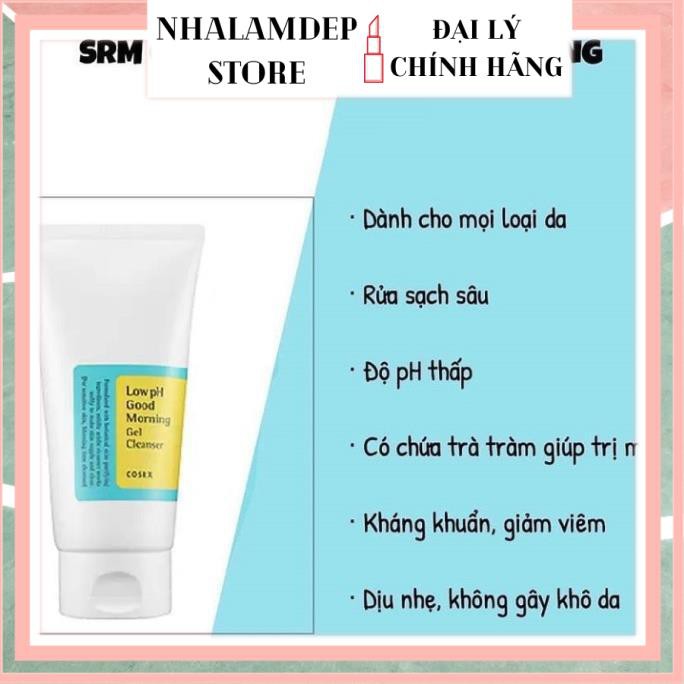 [Tuýp Xanh] Sữa Rửa Mặt Dạng Gel Chiết Xuất Từ Dầu Cây Trà Cosrx Low Ph Good Morning Gel Cleanser 150 Ml Nhalamdep.store