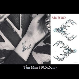 Xăm dán Tattoo sừng huơu B382
