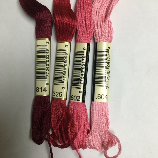 Set chỉ thêu DMC nhập khẩu chính hãng từ Pháp  gồm 4 tép màu như hình thêu tranh thêu chữ thập thêu váy quần áo ga gối. | BigBuy360 - bigbuy360.vn