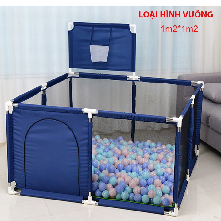 Quây cũi cho bé - Tặng kèm 60 bóng - Nhà bóng cho trẻ - Khung Inox chắc chắn - Vải lưới cao cấp
