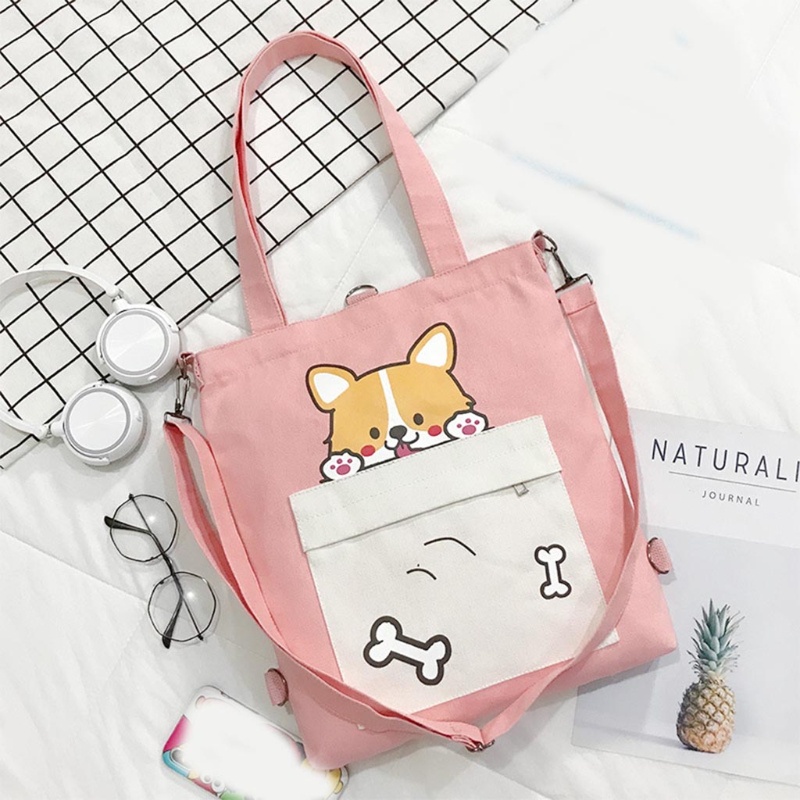 Ba Lô Vải Bố Hình Chú Chó Dễ Thương