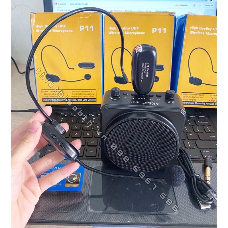 Mic trợ giảng không dây đa năng UHF APORO sóng  UHF phù hợp tất cả dòng máy hỗ trợ mic