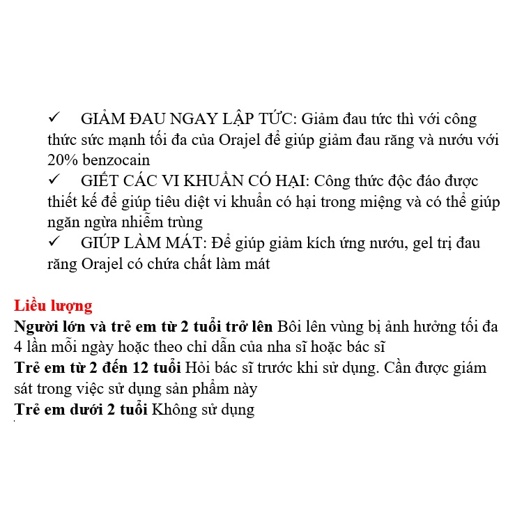 [DATE 3/2023] Orajel 3X Medicated For Toothache &amp; Gum Gel 11,9G / 7G