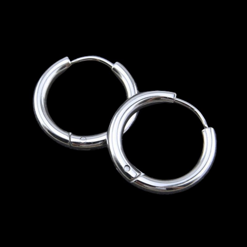 KHUYÊN TRÒN ĐEO TAI  - Khuyên Tai Titan - Không han gỉ - An toàn cho da - Bạc / Vàng / Đen - 69STORE