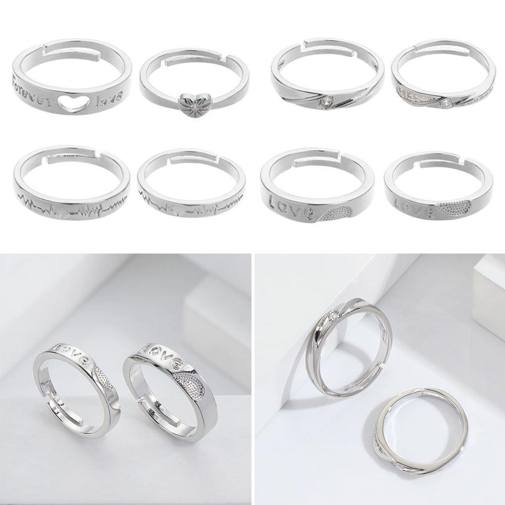1 Cặp Nhẫn Hình Trái Tim Lãng Mạn Cho Cặp Đôi