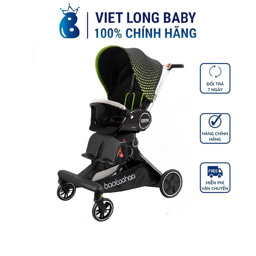 Xe đẩy cho bé 2 chiều 3 tư thế gấp gọn Baobaohao V9 hàng chính hãng bảo hành 12 tháng