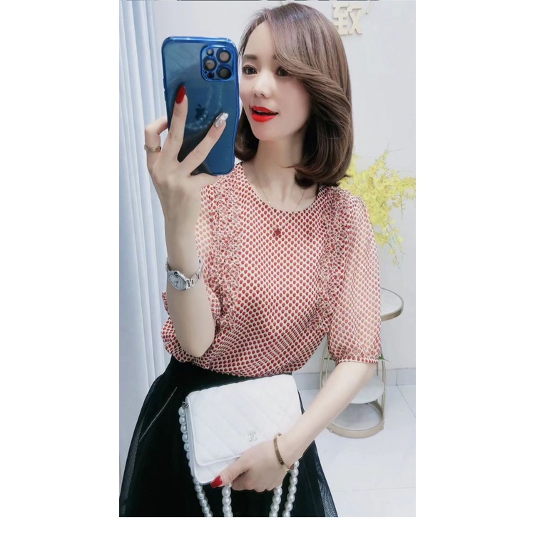 Áo Sơ Mi Chiffon Tay Lửng Thời Trang Mùa Hè Dành Cho Nữ