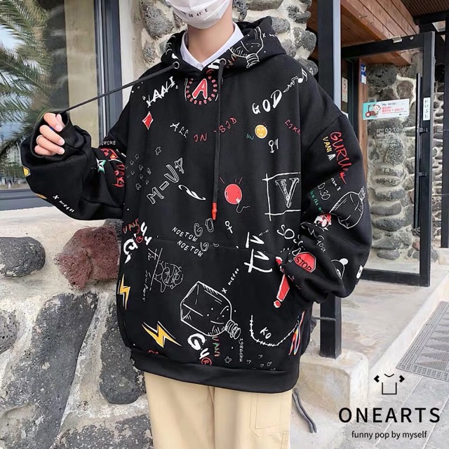 Áo hoodie nỉ bông hoạ tiết cute unisex H5 | BigBuy360 - bigbuy360.vn