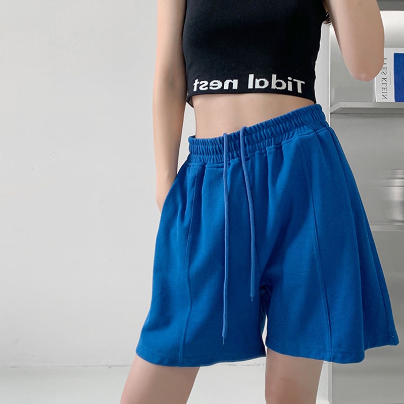 Quần ngắn IELGY kiểu dáng thể thao lưng thun phối dây rút cho nữ