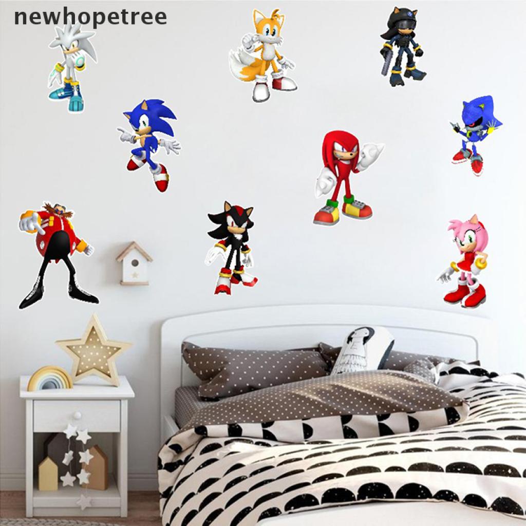 Sticker Dán Tường Họa Tiết Hoạt Hình Sonic The Hedgehog 3D Độc Đáo
