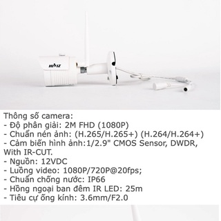 Camera wifi 2.0mp Hiviz (Dùng cho bộ kit wifi HI-KIT904W)