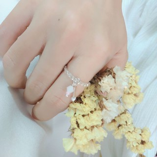 Nhẫn kết hạt cườm phong cách Hàn Quốc