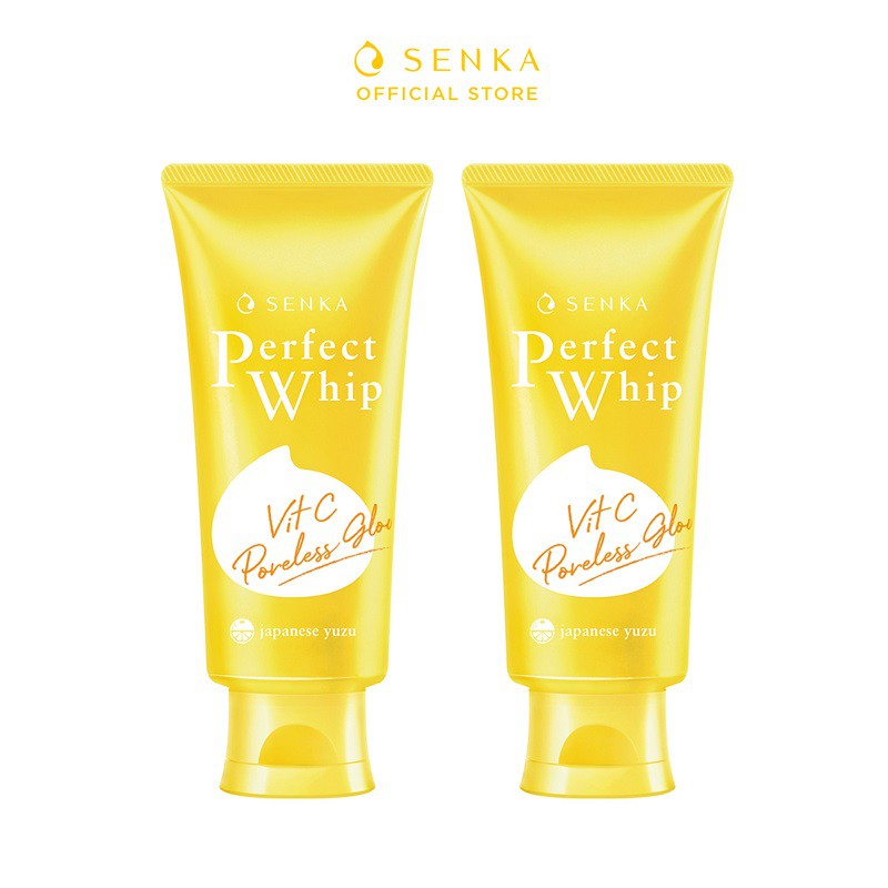 Bộ 02 Sữa Rửa Mặt Senka Perfect Whip Vit C Dưỡng Sáng Mờ Thâm 100g