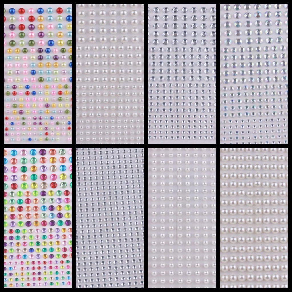 [Hàng mới về] Đá trang trí làm đẹp mặt / cơ thể / móng tay tạm thời hình ngọc trai nhân tạo 3d 3 / 4 / 5 / 6mm diy