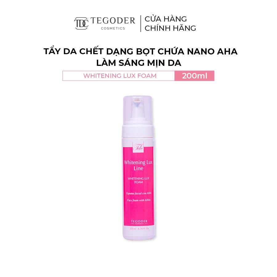 Tẩy da chết dạng bọt chứa nano AHA làm sáng mịn da Tegoder Whitening Lux foam 200 ml mã 4984