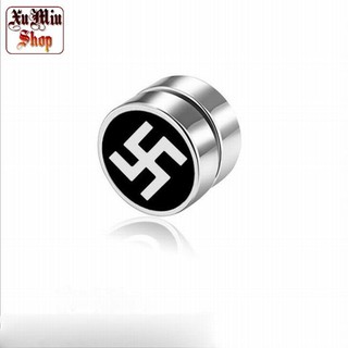 Khuyên nam châm chữ Vạn mặt đen XM55