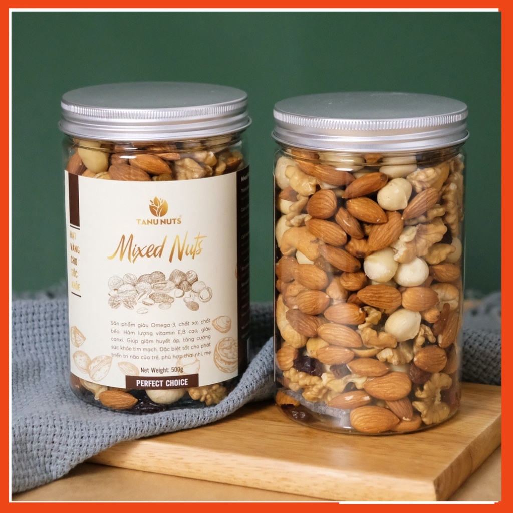 ( Combo 2 Hộp 500g) TANU NUTS gồm 5 Loại Hạt Mix Raisins - Nuts Shop