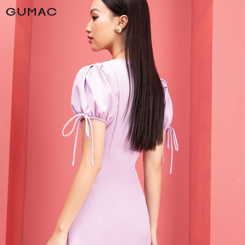 Đầm nữ tay nơ nút ngọc GUMAC DA9243 | BigBuy360 - bigbuy360.vn