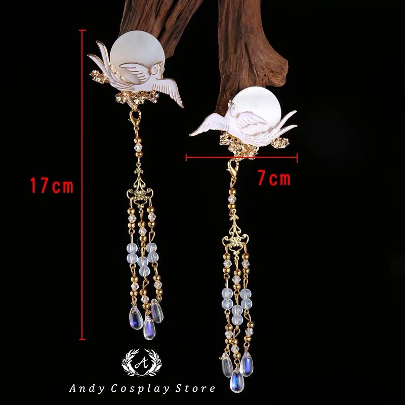Cài tóc cổ trang chim én 3
