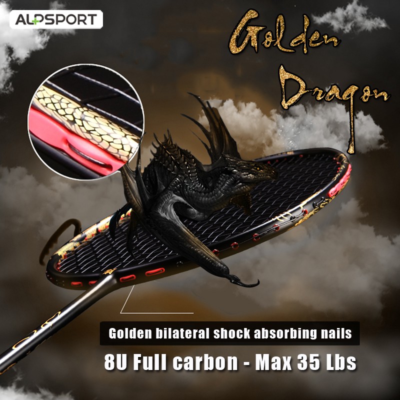 Vợt cầu lông ALPSPORT ALP JL Gold Dragon Ball 8U 62g Max 35 Lbs 100% bằng sợi carbon chất lượng cao