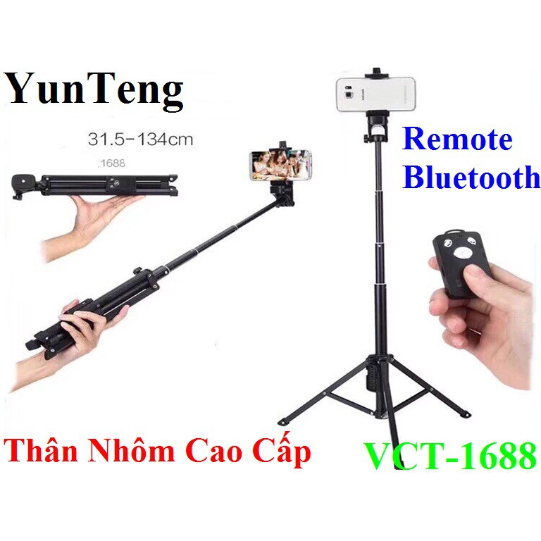 Gậy Chụp Hình 3 Chân Yunteng VCT-1688 Chính Hãng