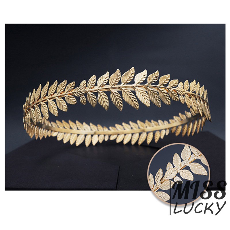 Băng Đô Hợp Kim Hình Nhánh Cây Ô Liu Phong Cách Retro Cho Nữ