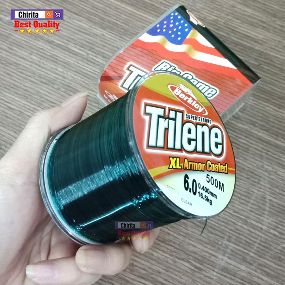 Dây Cước Câu Cá Cao Cấp Siêu Bền TRILENE SUPER STRONG 500 MÉT - Xuất Xứ Nước Mỹ, ĐỦ SIZE