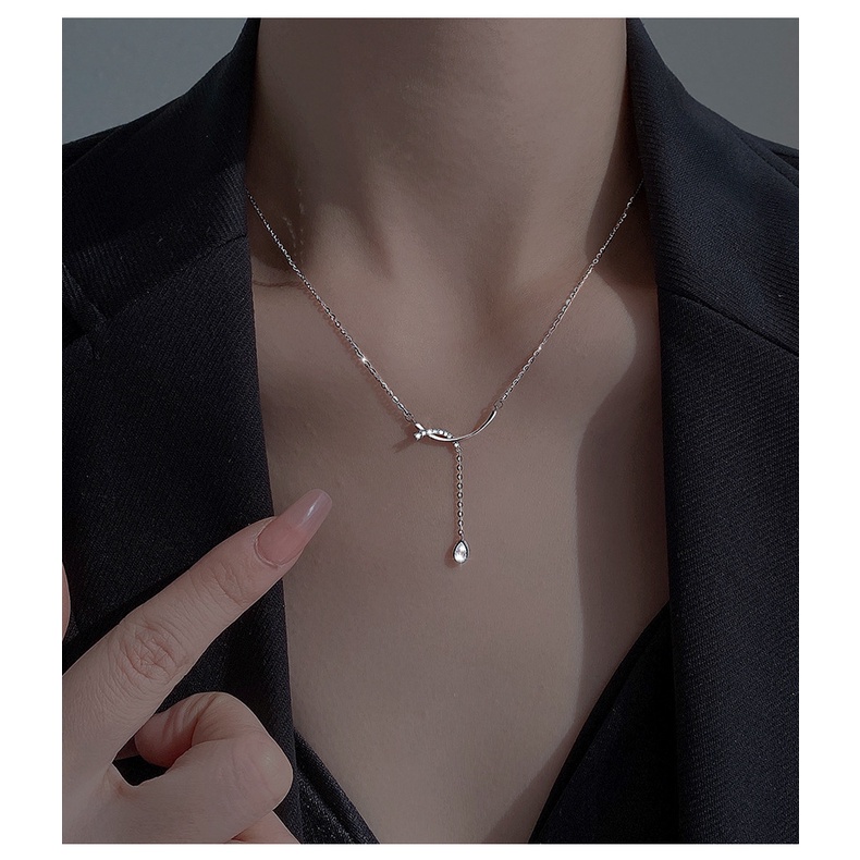 Vòng cổ Thép Titan Mặt Cười Phối Tua Rua Sang Trọng Không Phai Màu Thời Trang Mùa Hè Cho Nữ