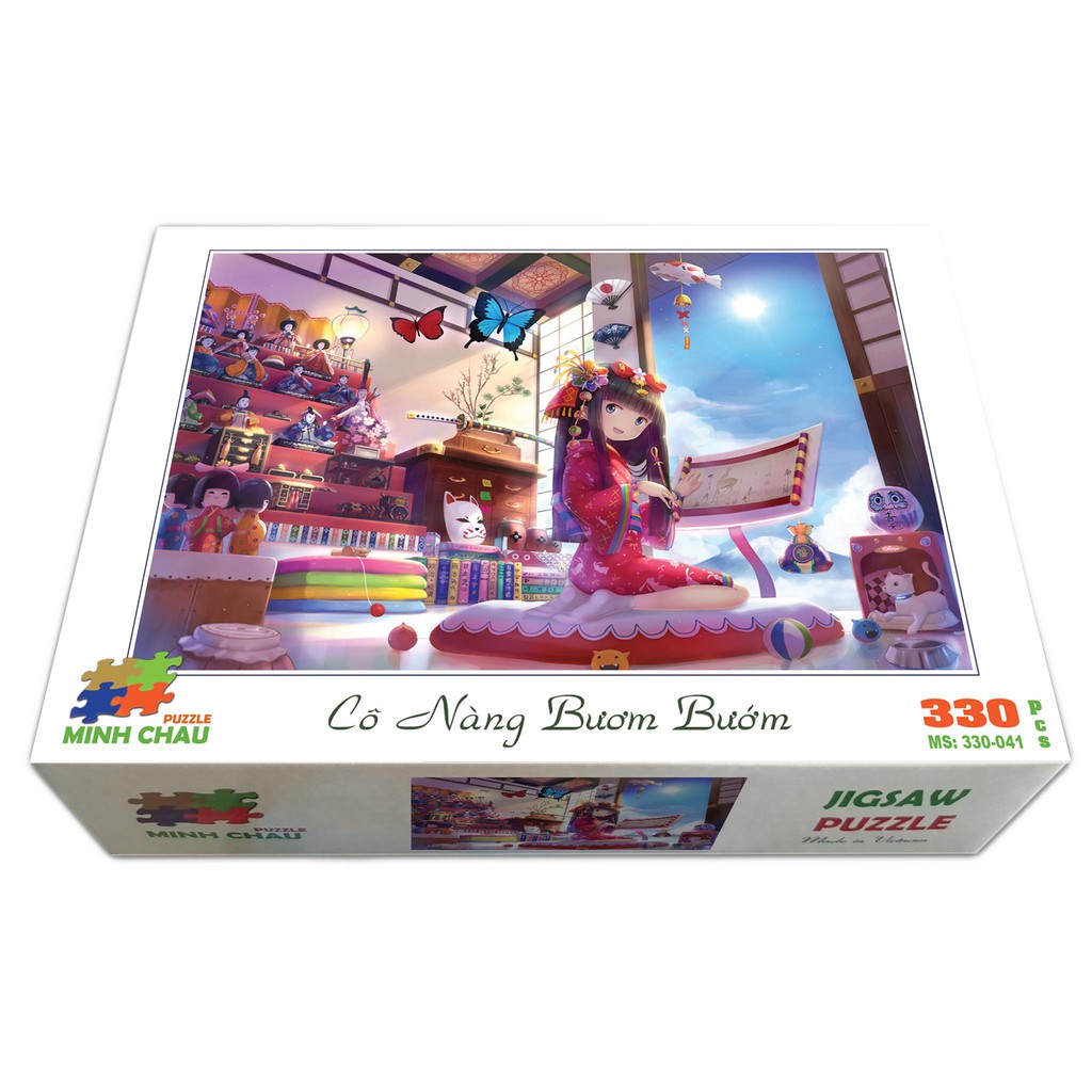 Bộ tranh xếp hình jigsaw puzzle cao cấp 330 mảnh ghép của liên kết mua – Cô Nàng Bươm Bướm (30x44cm)