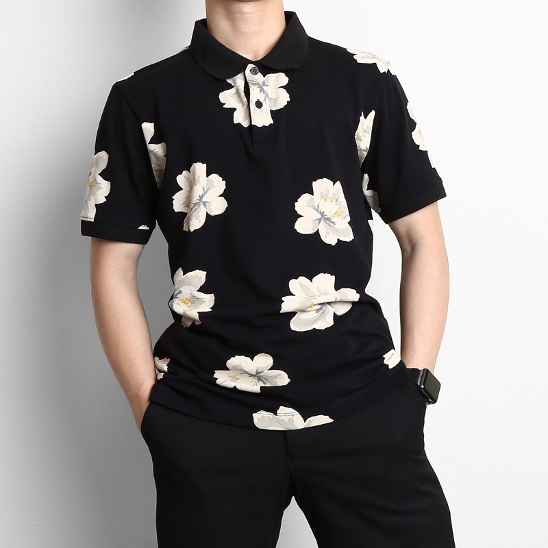 POCK66Áo thun có cổ họa tiết C.KJ  1 chiếc áo có cổ thời trang đẹpcháyhàng vài mã rồi anh em