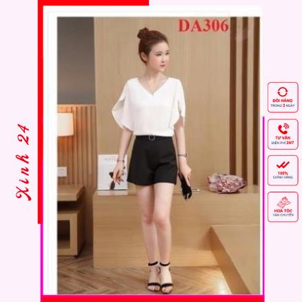 Áo sơ mi nữ cổ tim, thiết kế ống tay loe trẻ trung nữ tính | BigBuy360 - bigbuy360.vn