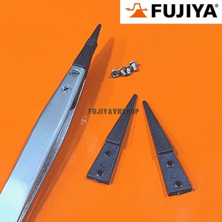 COMBO 1 Cây nhíp kỹ thuật tĩnh điện mũi thẳng Fujiya FPT00E-130 và 1 mũi nhíp FPT00E-T