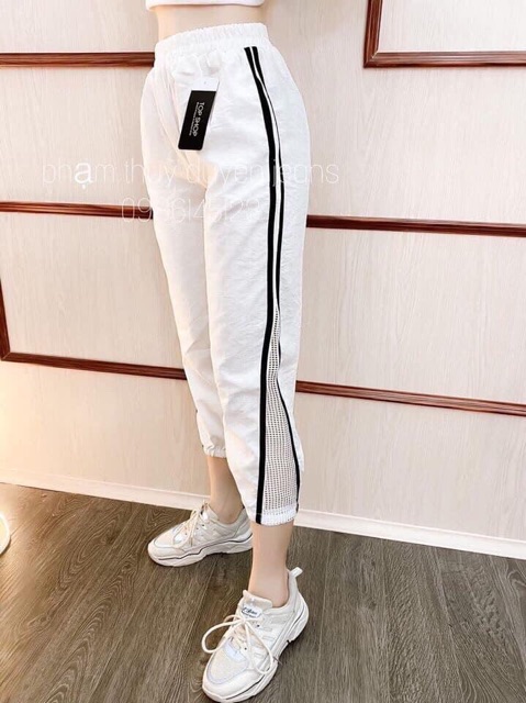 Quần Jogger nữ phối sọc lưới cá tính [FREE SHIP] hàng loại đẹp