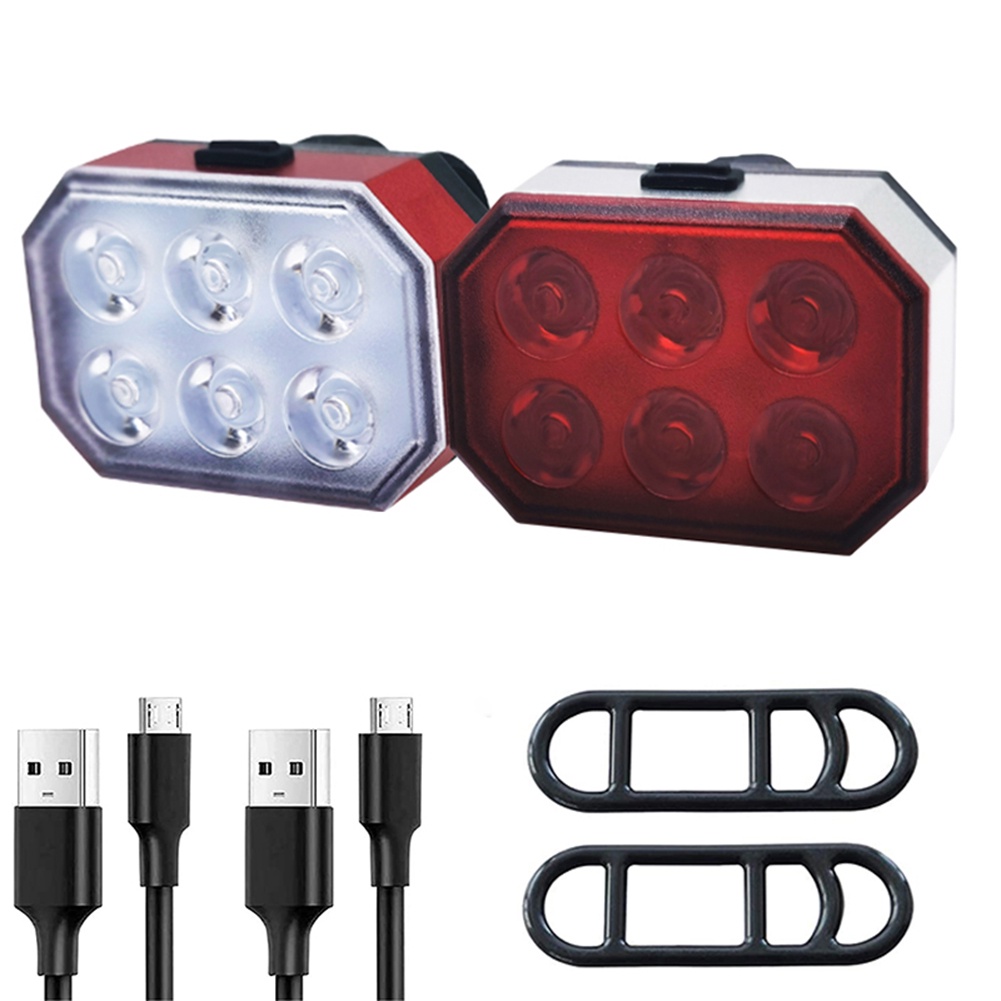 Đèn LED Cảnh Báo An Toàn Phía Trước / Sau Xe Đạp 350 Lumens 4 Chế Độ Siêu Sáng