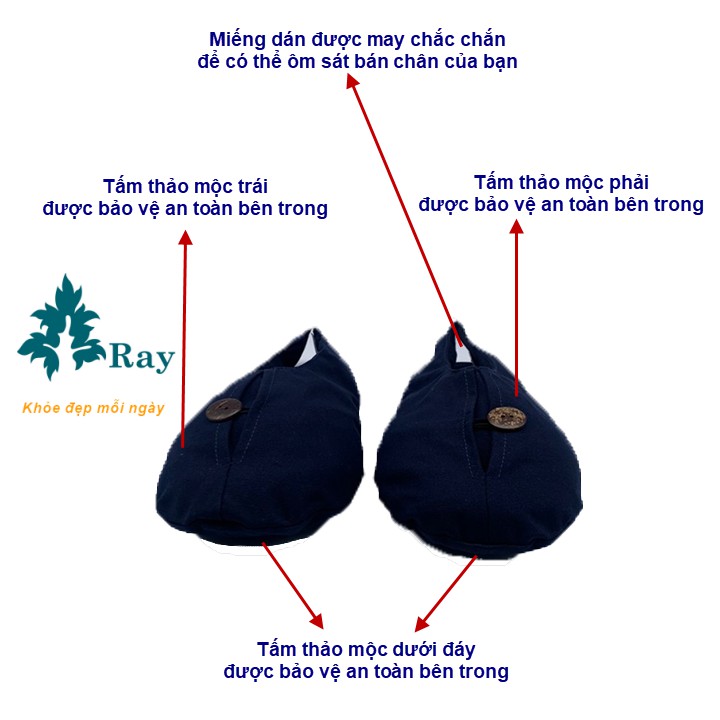 Giày thảo dược Ray cải thiện sức khỏe - tăng cường tuổi thọ - thư giãn và giảm stress - giảm đau chân - giúp ngủ ngon