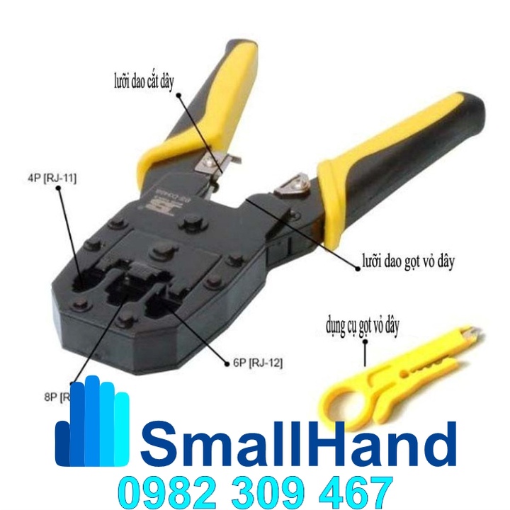 Kìm mạng đa năng cao cấp - Chính Hãng – Dùng cắt và bấm đầu dây mạng RJ11 | RJ 12 | RJ45