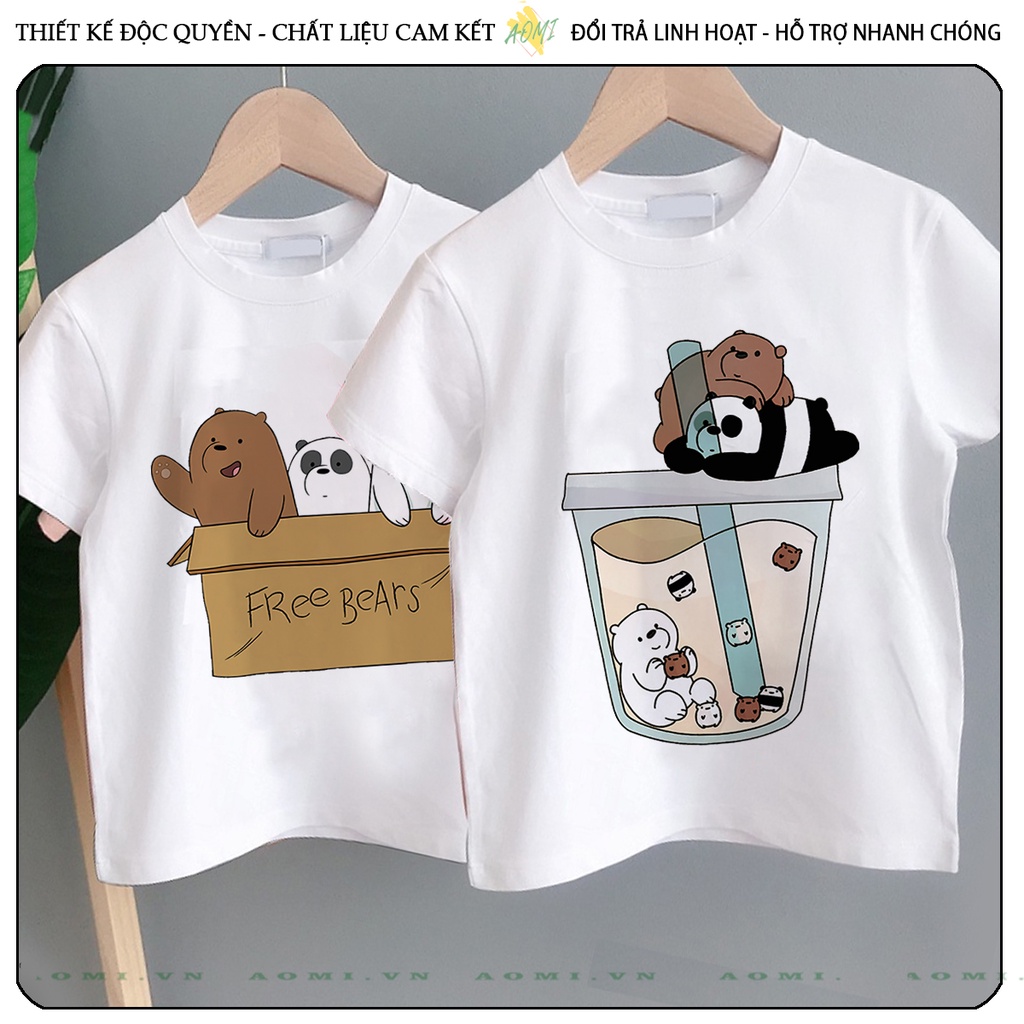 ÁO THUN WE ARE BEAR 3 chú gấu PHÔNG NAM NỮ GIA ĐÌNH  CÓ SIZE TRẺ EM CHO BÉ TRAI GÁI